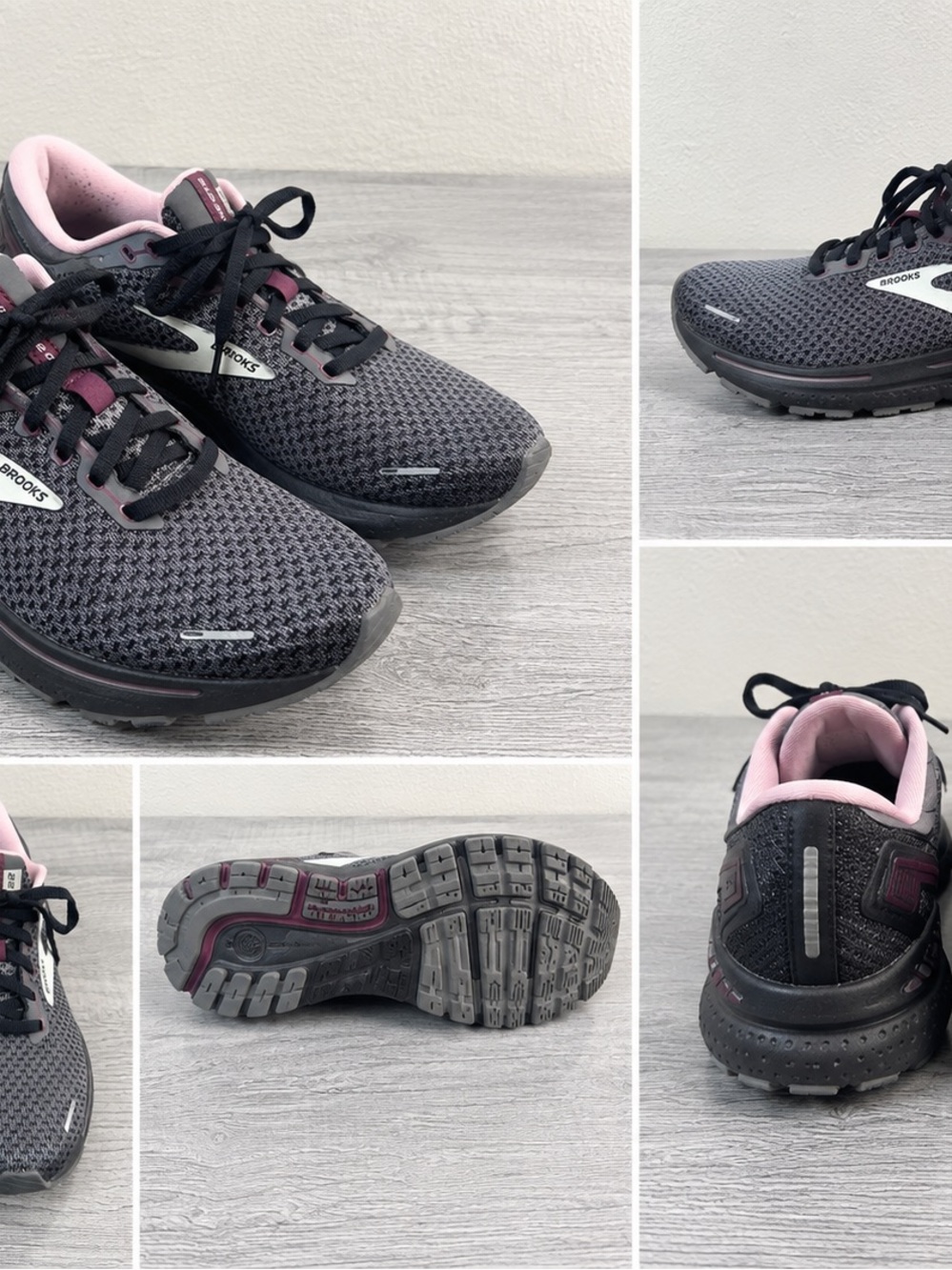 Brooks Adenaline GTS 22 Women’s Size 9.5 B Sneakers Black & Pink Running Shoes